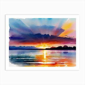 Watercolor Sunset Art Print