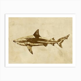 Lemon Shark Silhouette 4 Art Print