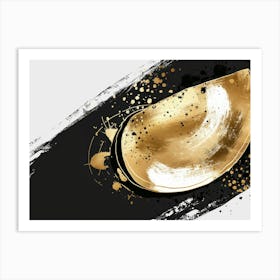 Gold Splatter Painting Art Print