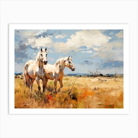 Horses Painting In Maasai Mara, Kenya, Landscape 3 Art Print