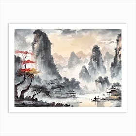 Chinese Landscape Painting 3 Art Print