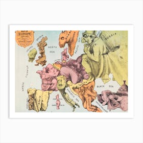 War Map Of Europe As Seen Through French Eyes Art Print