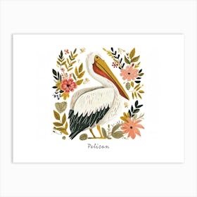 Little Floral Pelican 4 Poster Art Print