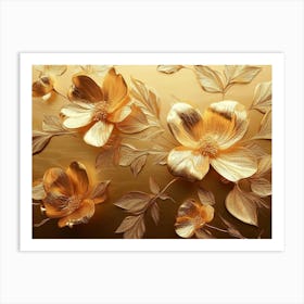 Gold Flowers 40 Art Print