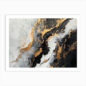 Abstract Black Gold Painting Art Print