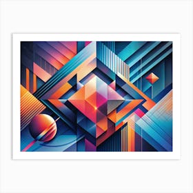 Abstract Geometric Composition With Colorful Shapes Art Print