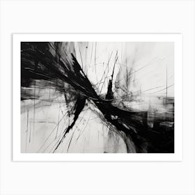Invisible Threads Abstract Black And White 3 Art Print