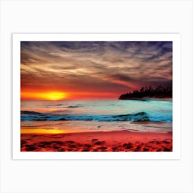 Sunset On The Beach 629 Art Print