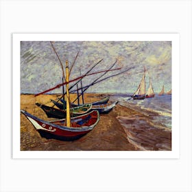 Boats On The Beach Art Print