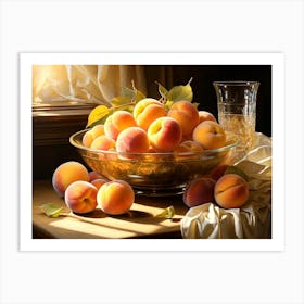 Peaches In A Bowl Art Print