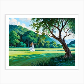 Girl In A Field 1 Art Print