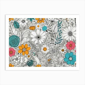 Floral Doodles 2 Art Print