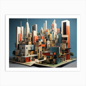 Cubist Architecture Model Art Print