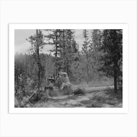 Grant County, Oregon, Malheur National Forest, Diesel Caterpillar Tractor Snaking Logs Out Of Woods By Russell Lee 1 Art Print