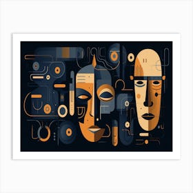 Robots And Robot Heads Art Print