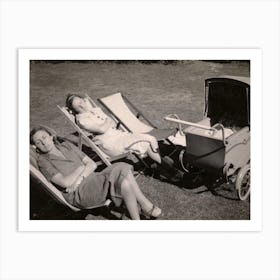 The Relaxed Attitude To Parenting In The 1930s Black & White Art Print
