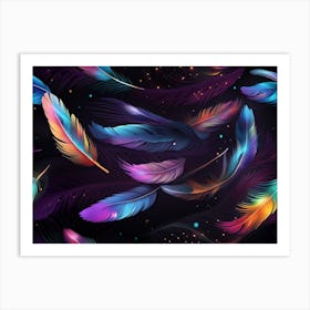 Colorful Feathers 4 Art Print