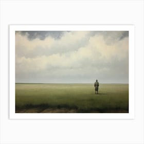 Farm Hand In Field Painting Art Print