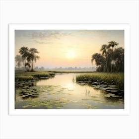 Sunrise Over The Marsh Art Print