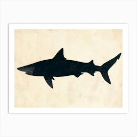 Pelagic Thresher Shark Grey Silhouette 5 Art Print