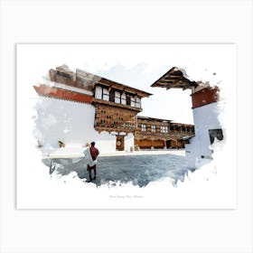 Paro Dzong, Paro, Bhutan Art Print