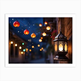 Ramadan Islamic Lanterns at night 2 Art Print