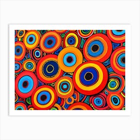 Colorful Circles Abstract Painting Art Print