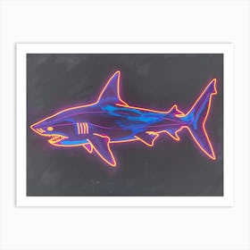 Neon Orange Carpet Shark 3 Art Print