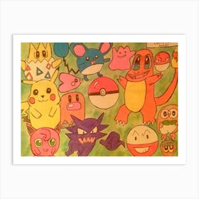 Pokemon Mix Drawing Art Print