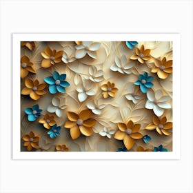 3d Floral Photo Artwork Painting Art Print