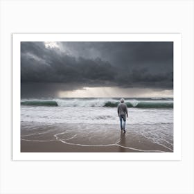 Stormy Day At The Beach Art Print