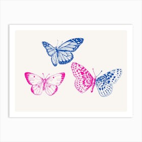 Three Butterflies Art Print