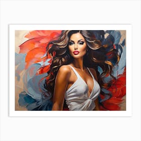 Beautiful Woman With Long Hair Art Print