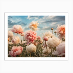 Peonies Under the Clouds Art Print