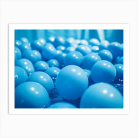 Blue Balls In Water Art Print