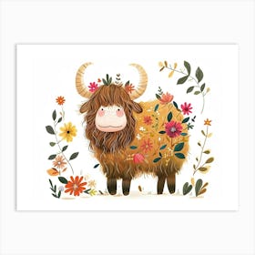 Little Floral Yak 3 Art Print