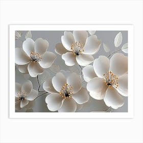 White Flowers 23 Art Print