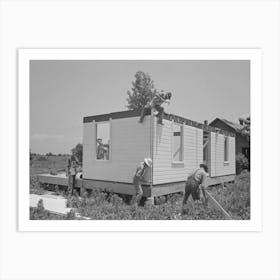 Southeast Missouri Farms Project, House Erection, Fastening Panels On The Corner By Russell Lee Art Print