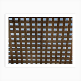 Wooden Square Grid In Color With Blue Sky Art Print