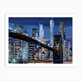 Brooklyn Bridge New York Landscape Art Print