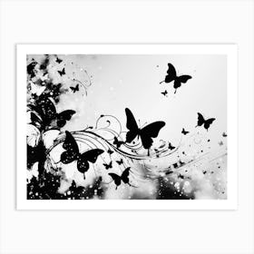 Black And White Butterfly 9 Art Print