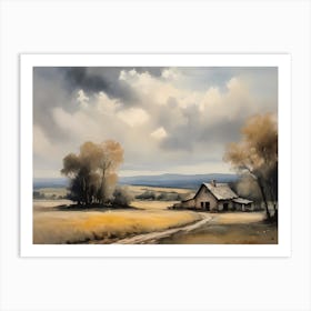 Cloud Oil Painting Farmhouse Nursery French Countryside (27) Art Print