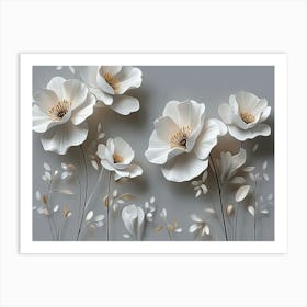 White Flowers 5 Art Print