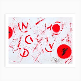 Abstract Digital Painting Featuring A Collection Of Circular And Oval Marks Crisp Handwritten Scrib 2 1 Art Print