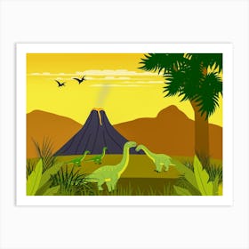 Dinosaurs In The Desert Poster