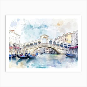 Watercolor Venice, Italy Poster Art Print