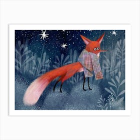 Fox In The Night Art Print