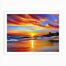 Sunset On The Beach 110 Art Print