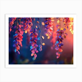 Elegant Colorful with Vibrant Flower Hanging Branches Illustration 5 Art Print