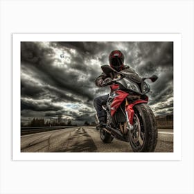 Motorcycle Rider Art Print